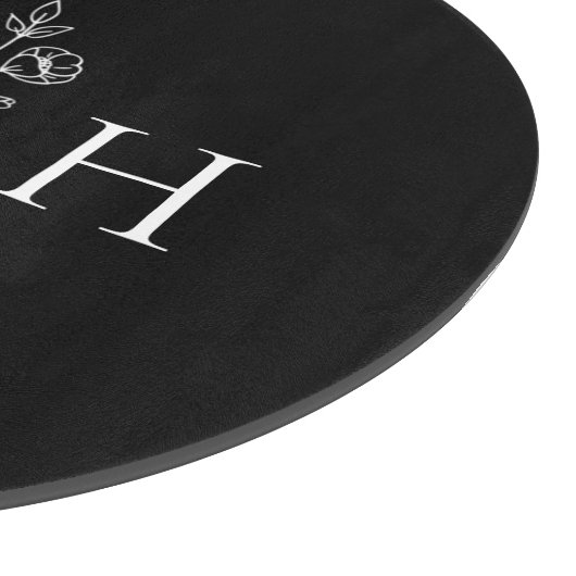 Elegant Boho Floral Monogram Cutting Board Schneidebrett (Ecke)