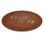 Elegant Boho Floral Monogram Schneidebrett (Ecke)