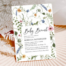 Elegant Boho Floral Neutral Baby Brunch Dusche