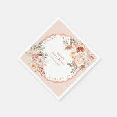 Elegant Boho Floral Neutral Baby Shower Napkins Serviette (Ecke)