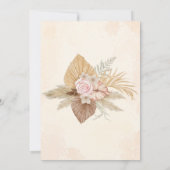 Elegant Boho Floral Pampas Grass Bridal Shower Einladung (Rückseite)
