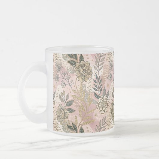 Elegant Boho Floral Pattern Mattglastasse (Links)