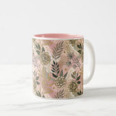 Elegant Boho Floral Pattern Zweifarbige Tasse (VorderseiteRechts)