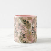 Elegant Boho Floral Pattern Zweifarbige Tasse (Mittel)