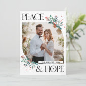 Elegant Boho Floral Peace & Hope Weihnachten (Stehend Vorderseite)