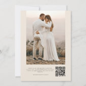 Elegant Boho Floral QR Code Foto Wedding Einladung (Rückseite)