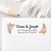 Elegant Boho Floral Rustic Wedding Rücksendeadress (Insitu)