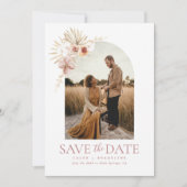 Elegant Boho Floral Save the Date Einladung (Vorderseite)