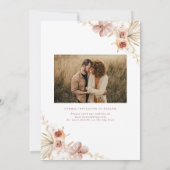 Elegant Boho Floral Save the Date Einladung (Rückseite)