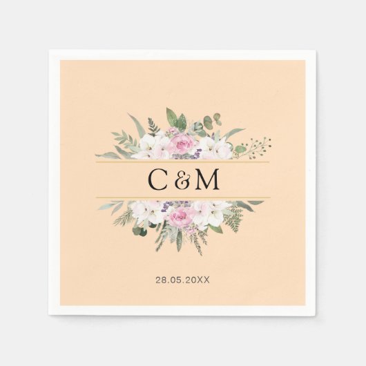 Elegant Boho Floral Serviette (Vorderseite)