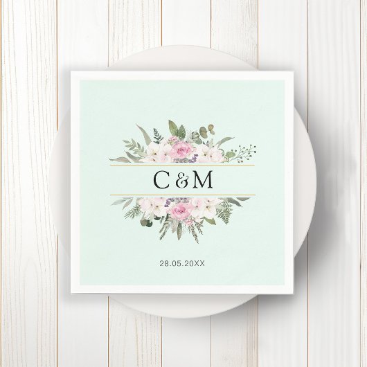 Elegant Boho Floral Serviette