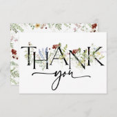 Elegant Boho Floral Vielen Dank Karten (Vorne/Hinten)
