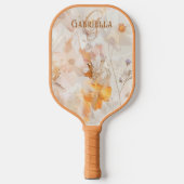 Elegant Boho Floral Watercolor Custom Monogram Pickleball Schläger (Vorderseite)