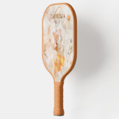 Elegant Boho Floral Watercolor Custom Monogram Pickleball Schläger (Links)