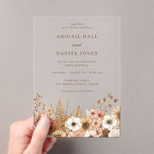 Elegant Boho Floral Wedding Acryleinladungen (Insitu (Handheld))