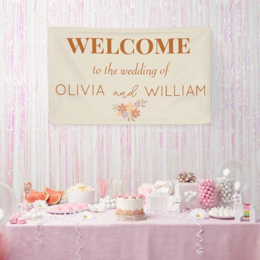 Elegant Boho Floral Wedding Banner (Party)