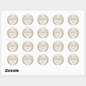Elegant Boho Floral Wedding Classic Round Sticker (Blatt)