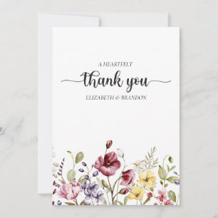 Elegant Boho Floral Wedding Danke-Card Einladung