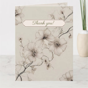 Elegant Boho Floral Wedding Danke-Card Karte