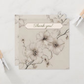 Elegant Boho Floral Wedding Danke-Card Karte (Vorderseite/Rückseite Beispiel)