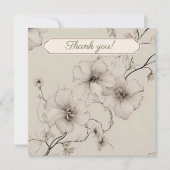 Elegant Boho Floral Wedding Danke-Card Karte (Vorderseite)