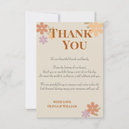 Elegant Boho Floral Wedding Dankeschkarte Dankeskarte