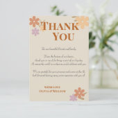 Elegant Boho Floral Wedding Dankeschkarte Dankeskarte (Stehend Vorderseite)