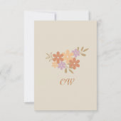 Elegant Boho Floral Wedding Dankeschkarte Dankeskarte (Rückseite)