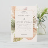 Elegant Boho Floral Wedding Einladung (Stehend Vorderseite)