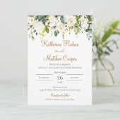Elegant Boho Floral Wedding Einladung (Stehend Vorderseite)