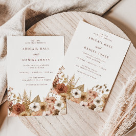 Elegant Boho Floral Wedding Einladung