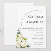 Elegant Boho Floral Wedding Einladung (Vorne/Hinten)