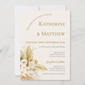 Elegant Boho Floral Wedding Einladung (Vorderseite)