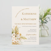 Elegant Boho Floral Wedding Einladung (Stehend Vorderseite)