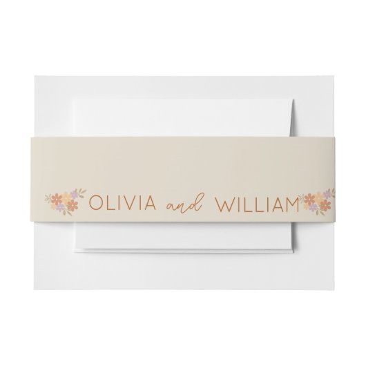 Elegant Boho Floral Wedding Einladungsbanderole (Vorderseite Beispiel)