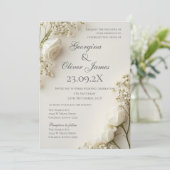 Elegant Boho Floral Wedding Invitation Einladung (Stehend Vorderseite)