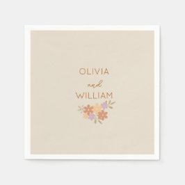 Elegant Boho Floral Wedding Napkins Serviette