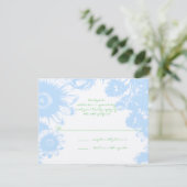 Elegant Boho Floral Wedding Pastel Blue UAWG RSVP Karte (Stehend Vorderseite)