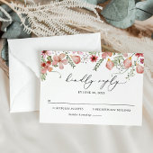 Elegant Boho Floral Wedding RSVP Card
