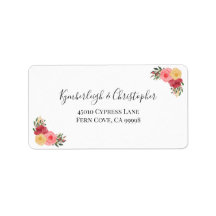Elegant Boho Floral Wedding RSVP Rücksendeadresse