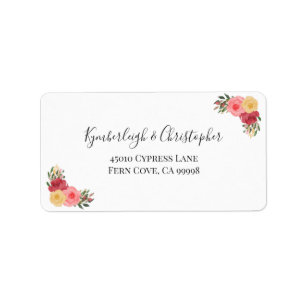 Elegant Boho Floral Wedding RSVP Rücksendeadresse Adressaufkleber