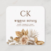 Elegant Boho Floral Wedding Website QR Code UAWG Begleitkarte (Vorderseite)