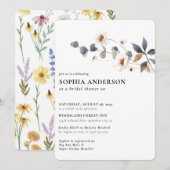 Elegant Boho Floral Wildblume Brautparty Einladung (Vorne/Hinten)