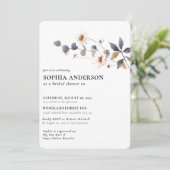 Elegant Boho Floral Wildblume Brautparty Einladung (Stehend Vorderseite)