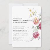 Elegant Boho Floral Wildblume Brautparty Einladung (Vorderseite)