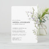 Elegant Boho Floral Wildblume Brautparty Einladung (Stehend Vorderseite)