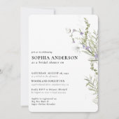 Elegant Boho Floral Wildblume Brautparty Einladung (Vorderseite)