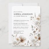 Elegant Boho Floral Wildblume Brautparty Einladung (Vorderseite)