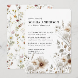 Elegant Boho Floral Wildblume Brautparty Einladung