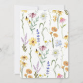 Elegant Boho Floral Wildblume Brautparty Einladung (Rückseite)